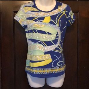 J. McLaughlin Top Blue Light Green Size XS